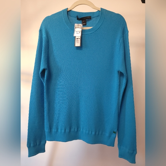 Marc by Marc Jacobs Sweater Blue Knit Pullover XL Cotton Silk
